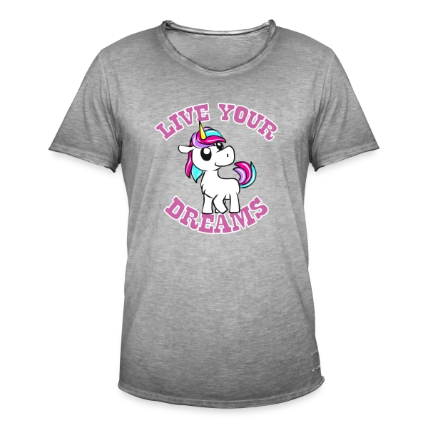 Licorne Kawaii Rêves Magiques sur T-shirt vintage Homme