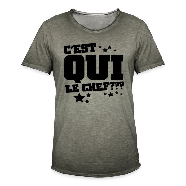 Le Chef, C'est Moi ! Humour et Autorité sur T-shirt vintage Homme