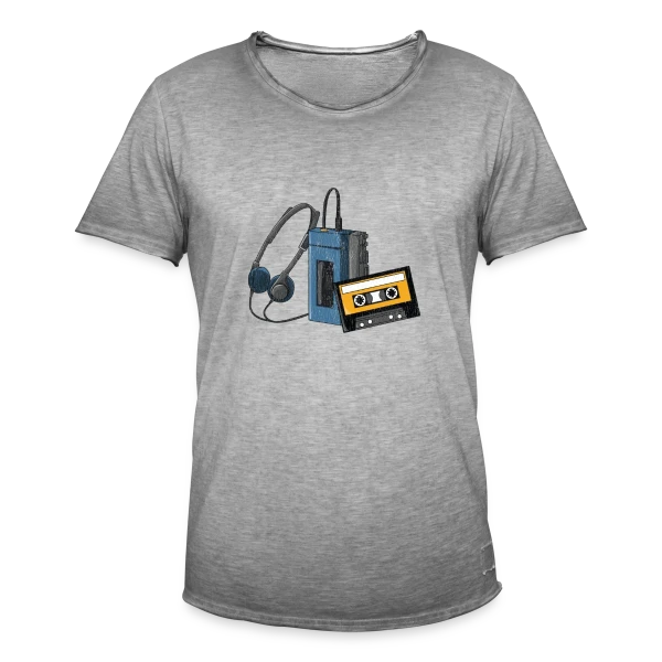 Walkman Rétro Cassette sur T-shirt vintage Homme