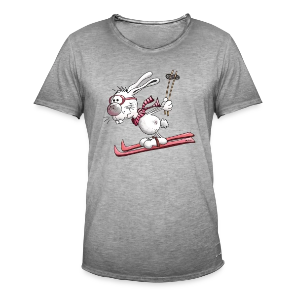 Lapin Skieur sur la Piste sur T-shirt vintage Homme