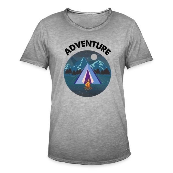 Nuit d'Aventure en Montagne sur T-shirt vintage Homme