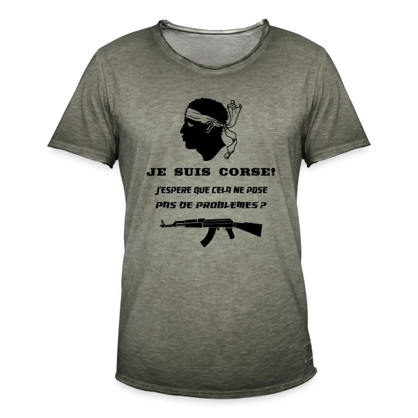 Humour Corse Arme sur T-shirt vintage Homme