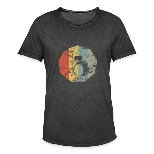 Batterie Rétro Musique Vintage sur T-shirt vintage Homme