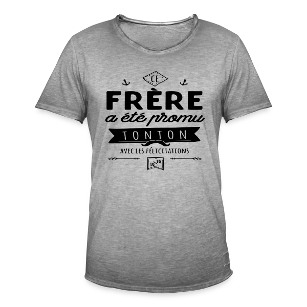 "Frère Promu Tonton" - Annonce Originale de Grossesse sur T-shirt vintage Homme