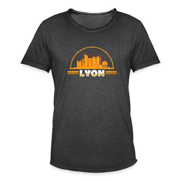 Lyon Skyline Vintage sur T-shirt vintage Homme