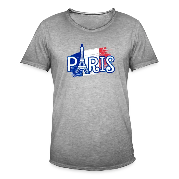 Paris Tour Eiffel Drapeau sur T-shirt vintage Homme