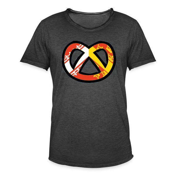 Humour Logo Bretzel Alsace sur T-shirt vintage Homme