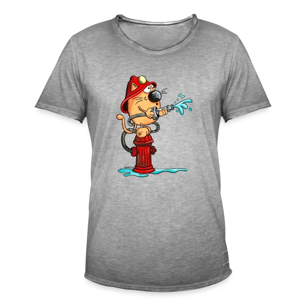 Le Chat Pompier Rigolo sur T-shirt vintage Homme