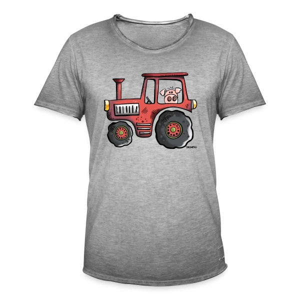 Le Cochon Conducteur de Tracteur sur T-shirt vintage Homme