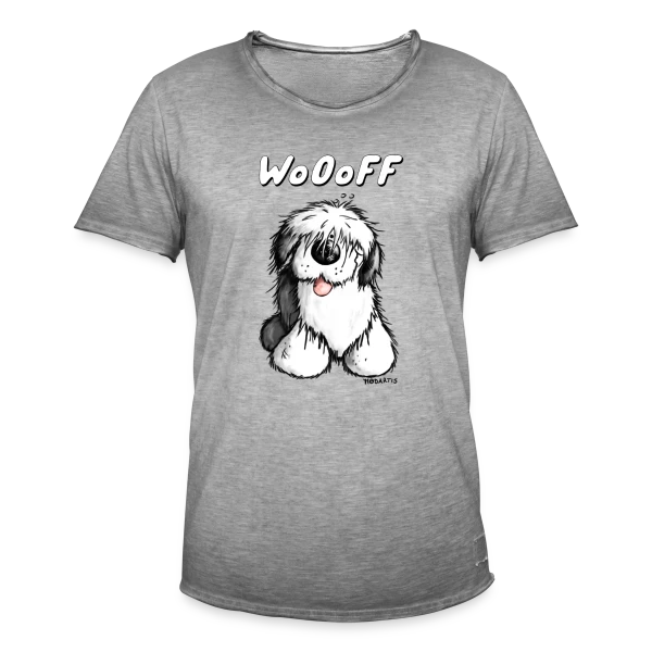 Woooff le Bobtail Rigolo sur T-shirt vintage Homme