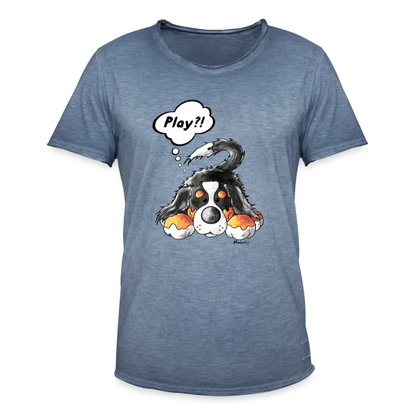 Chien de Montagne Bernois Joueur sur T-shirt vintage Homme