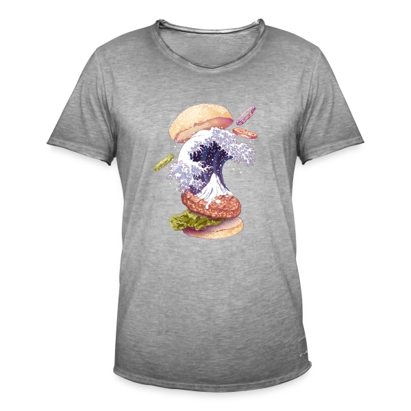 La Vague Gourmande de Kanagawa sur T-shirt vintage Homme