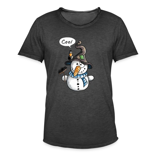 Bonhomme de Neige Rigolo - Hiver Enchanté sur T-shirt vintage Homme