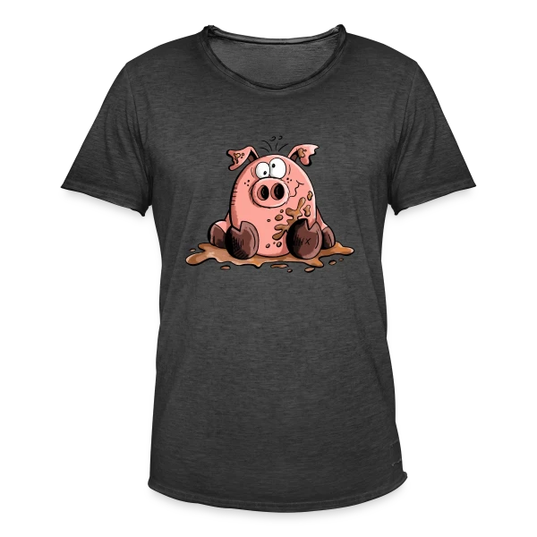 Cochon dans la boue - Animal de la ferme sur T-shirt vintage Homme