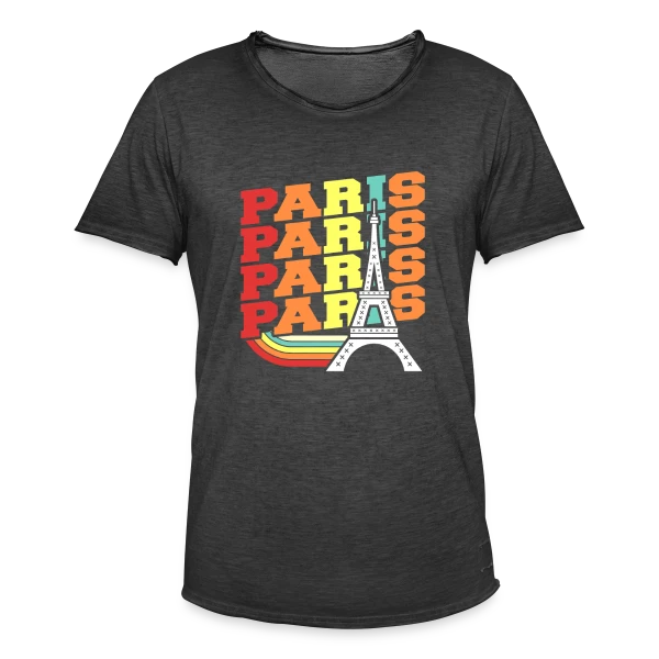 Paris Rétro Ondulé sur T-shirt vintage Homme