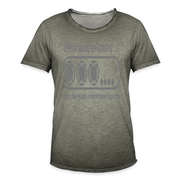 Pétanque en Cours : Ne Dérangez Pas ! sur T-shirt vintage Homme