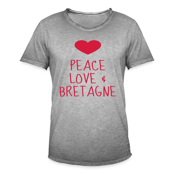 Peace Love Bretagne sur T-shirt vintage Homme