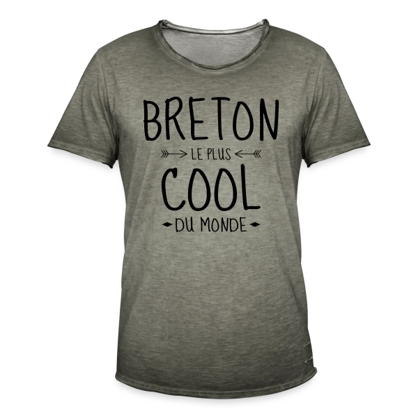 Breton le Plus Cool du Monde sur T-shirt vintage Homme