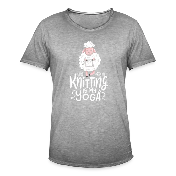 Tricot & Yoga: Knitting Is My Yoga sur T-shirt vintage Homme