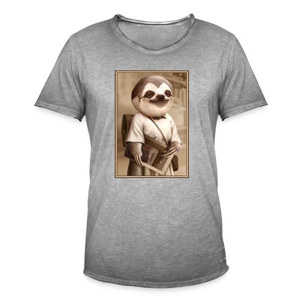 Le Paresseux Écolier sur T-shirt vintage Homme