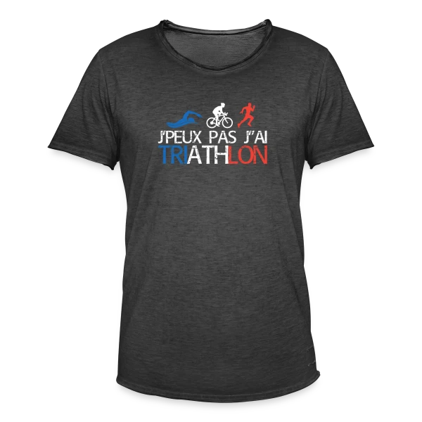 Je Peux Pas J'ai Triathlon - Humour Sportif sur T-shirt vintage Homme