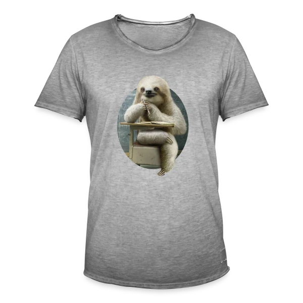 Paresseux Studieux en Classe sur T-shirt vintage Homme