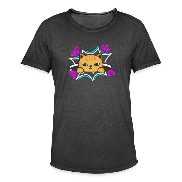 Chat Mignon Néon 90s sur T-shirt vintage Homme