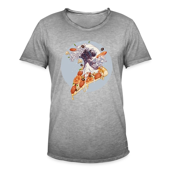 La Grande Vague de Pizza Kanagawa sur T-shirt vintage Homme