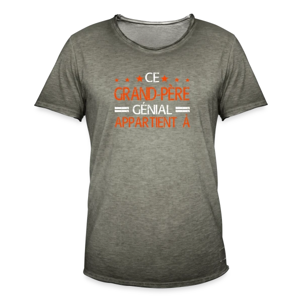 Ce Grand-Père Génial Appartient à... - Cadeau Personnalisé sur T-shirt vintage Homme