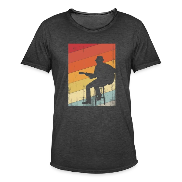 Guitariste Jazz Rétro sur T-shirt vintage Homme