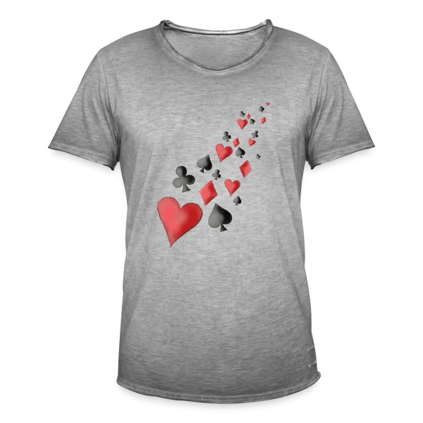 Envolée de Cartes à Jouer sur T-shirt vintage Homme