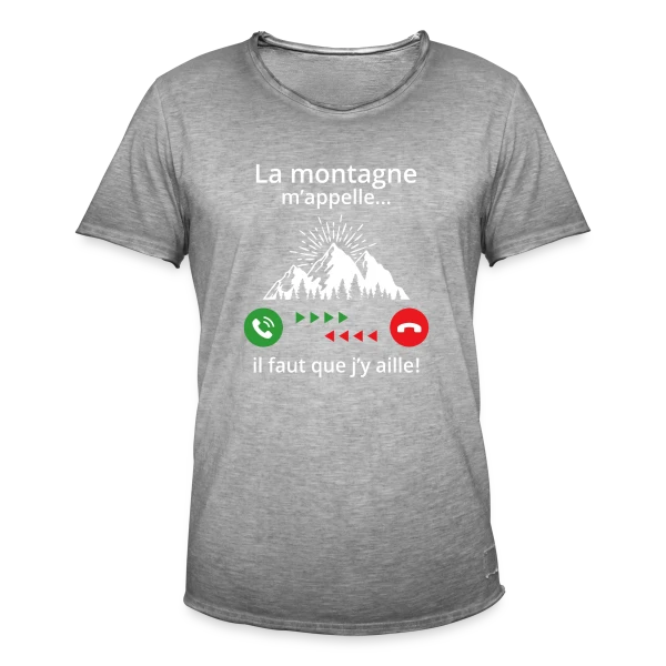 La Montagne M'Appelle sur T-shirt vintage Homme