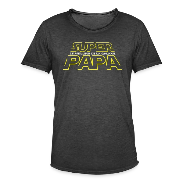 Super Papa Galactique - La Force est en lui sur T-shirt vintage Homme