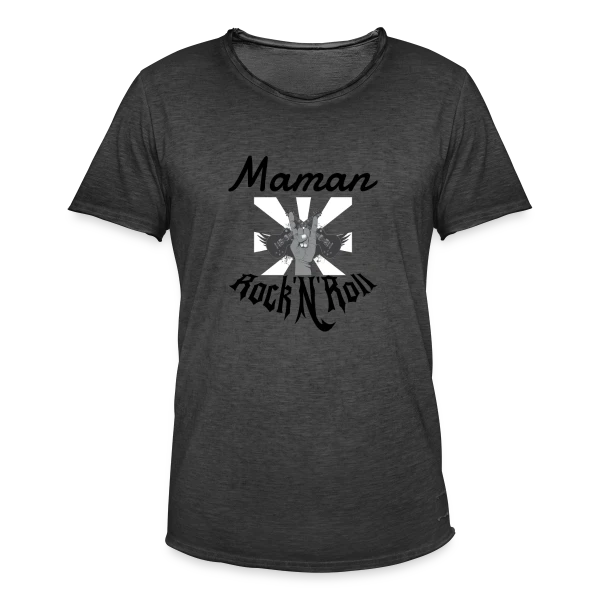 Maman Rock'N'Roll sur T-shirt vintage Homme