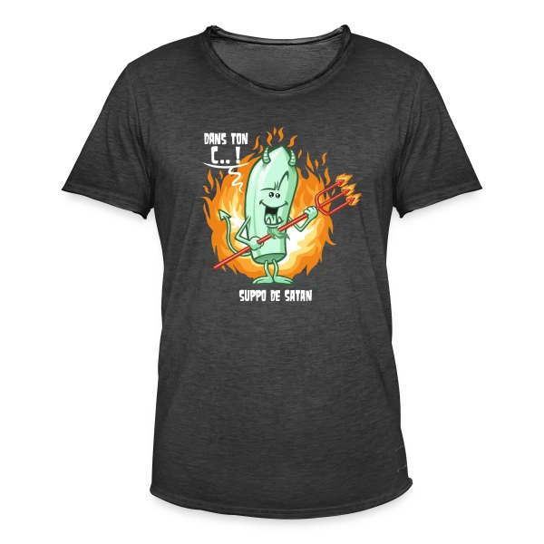 Suppo de Satan : Humour Noir et Subtil sur T-shirt vintage Homme