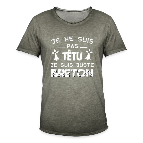 Motif Hermines Bretonnes sur T-shirt vintage Homme