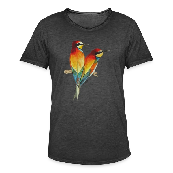 Guêpiers d'Europe Colorés sur T-shirt vintage Homme
