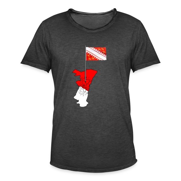 Drapeau Alsace Emblème Régional sur T-shirt vintage Homme