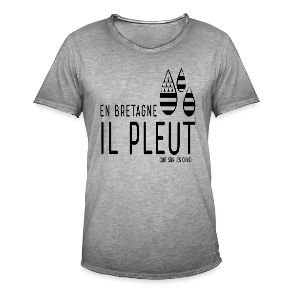 Bretagne Pluie Humour sur T-shirt vintage Homme