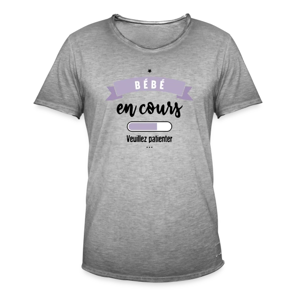 Bébé en Cours : Annonce Humoristique & Originale sur T-shirt vintage Homme