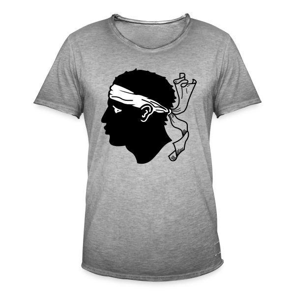 Tête de Maure Corse Authentique sur T-shirt vintage Homme