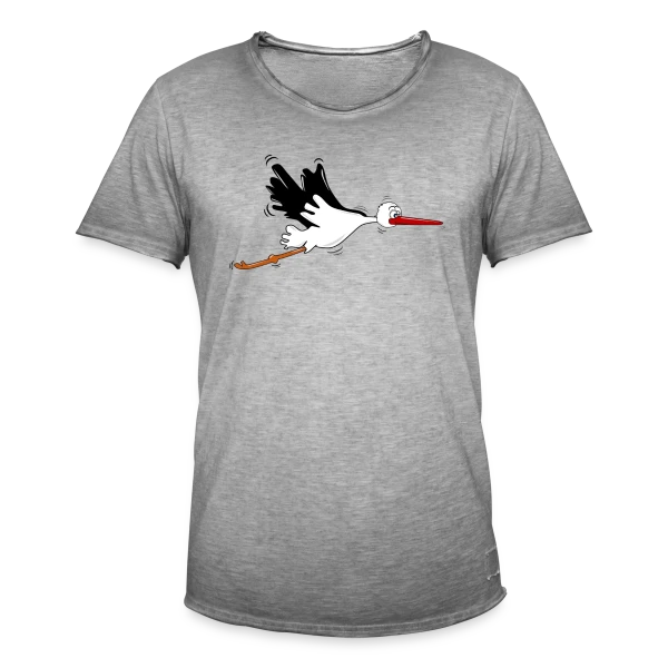 Cigogne d'Alsace Animal Emblématique sur T-shirt vintage Homme