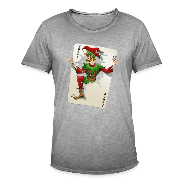 Joker Carte à Jouer sur T-shirt vintage Homme