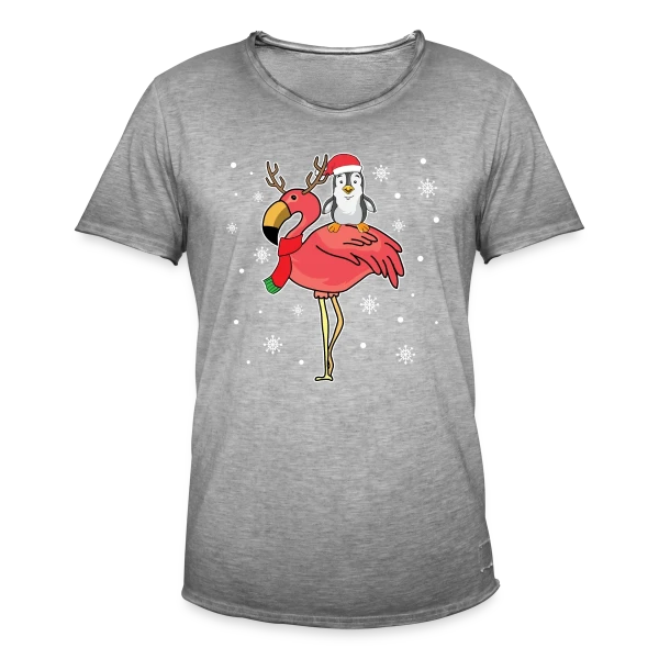 Flamant Rose Noël Renne sur T-shirt vintage Homme