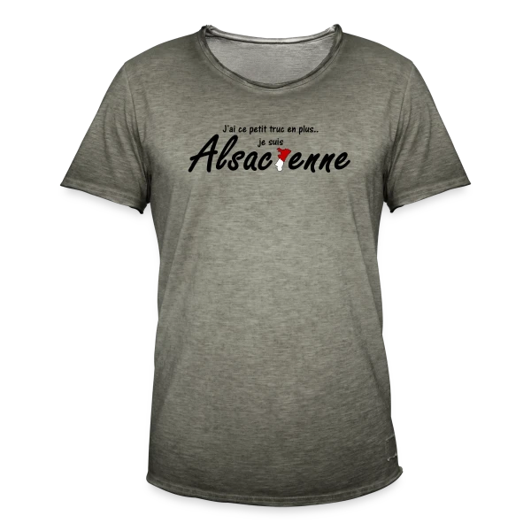 Je suis Alsacienne Humour sur T-shirt vintage Homme