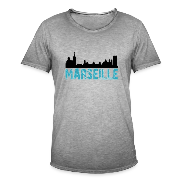 Skyline Marseille Urbaine sur T-shirt vintage Homme