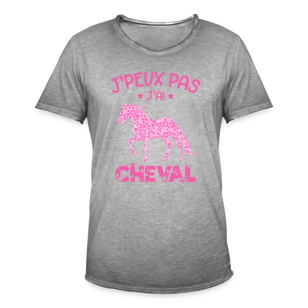 J'peux Pas J'ai Cheval Rose sur T-shirt vintage Homme