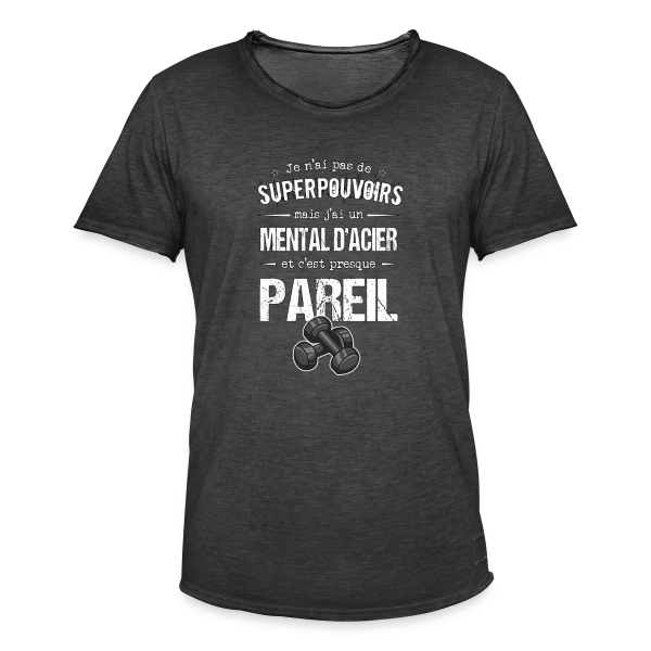 Motivation Sport: Mental d'Acier sur T-shirt vintage Homme