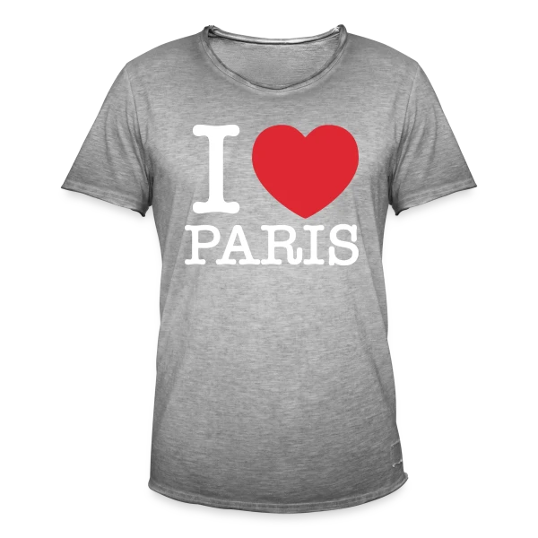 Cœur J'aime Paris sur T-shirt vintage Homme