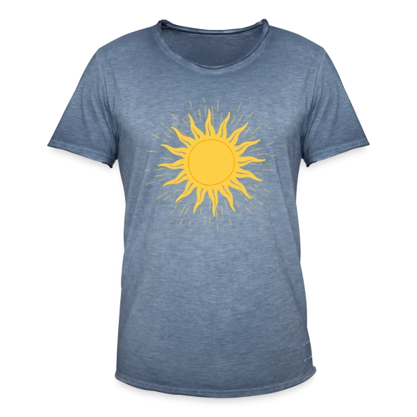 Dessin de Soleil Éclatant sur T-shirt vintage Homme